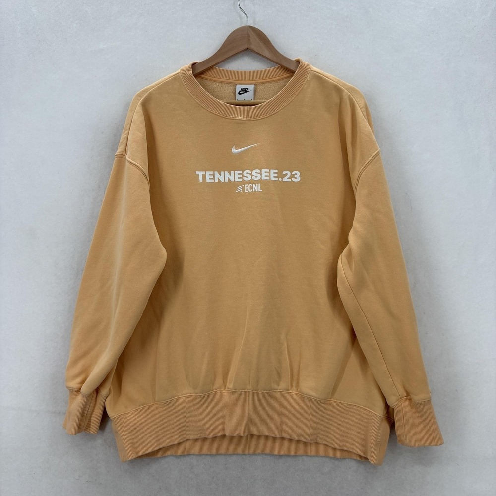 Nike Sweatshirt Mens Large Beige Tennessee 23 ECNL Soccer Crewneck Fleece Top